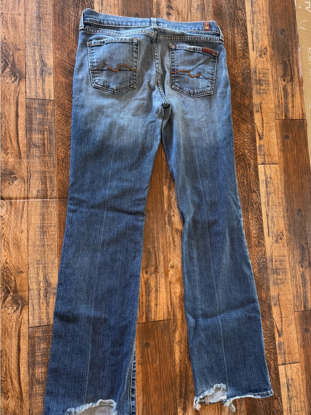 7 For All Mankind Women’s Jeans Medium Wash Straight Wide Leg Size 30 - Picture 5 of 6